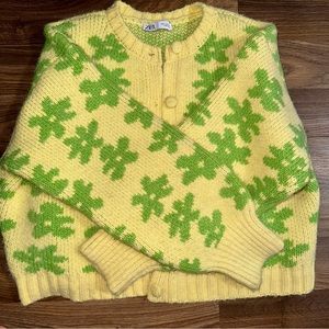 Zara flower cardigan